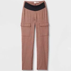 Brown A NEW DAY women's adaptive stretch front cargo pocket pants w/ zipper legs